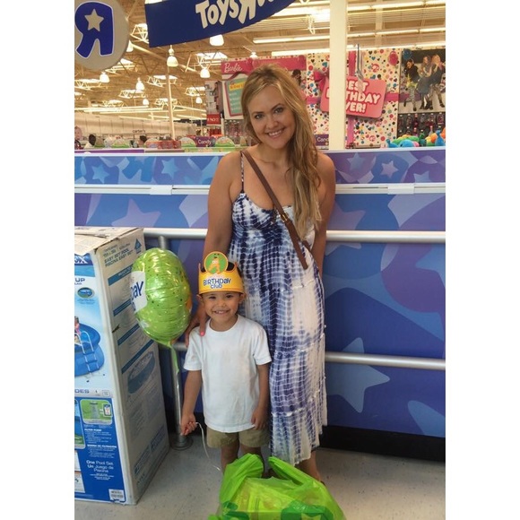 Forever 21 Blue & White Tie Dye Midi Dress, Size Small - Picture 8 of 8